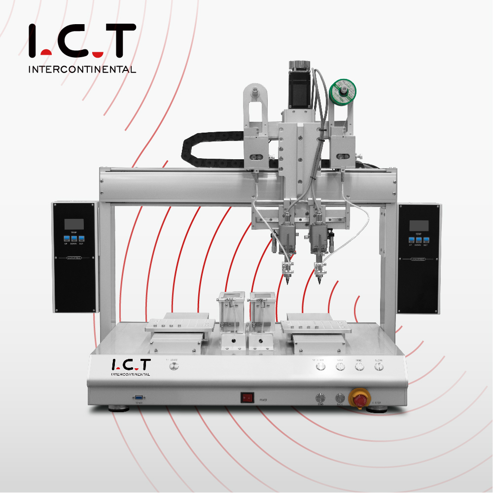 I.C.T |자동 두 헤드 이중 납땜 납땜 로봇 전자 키트