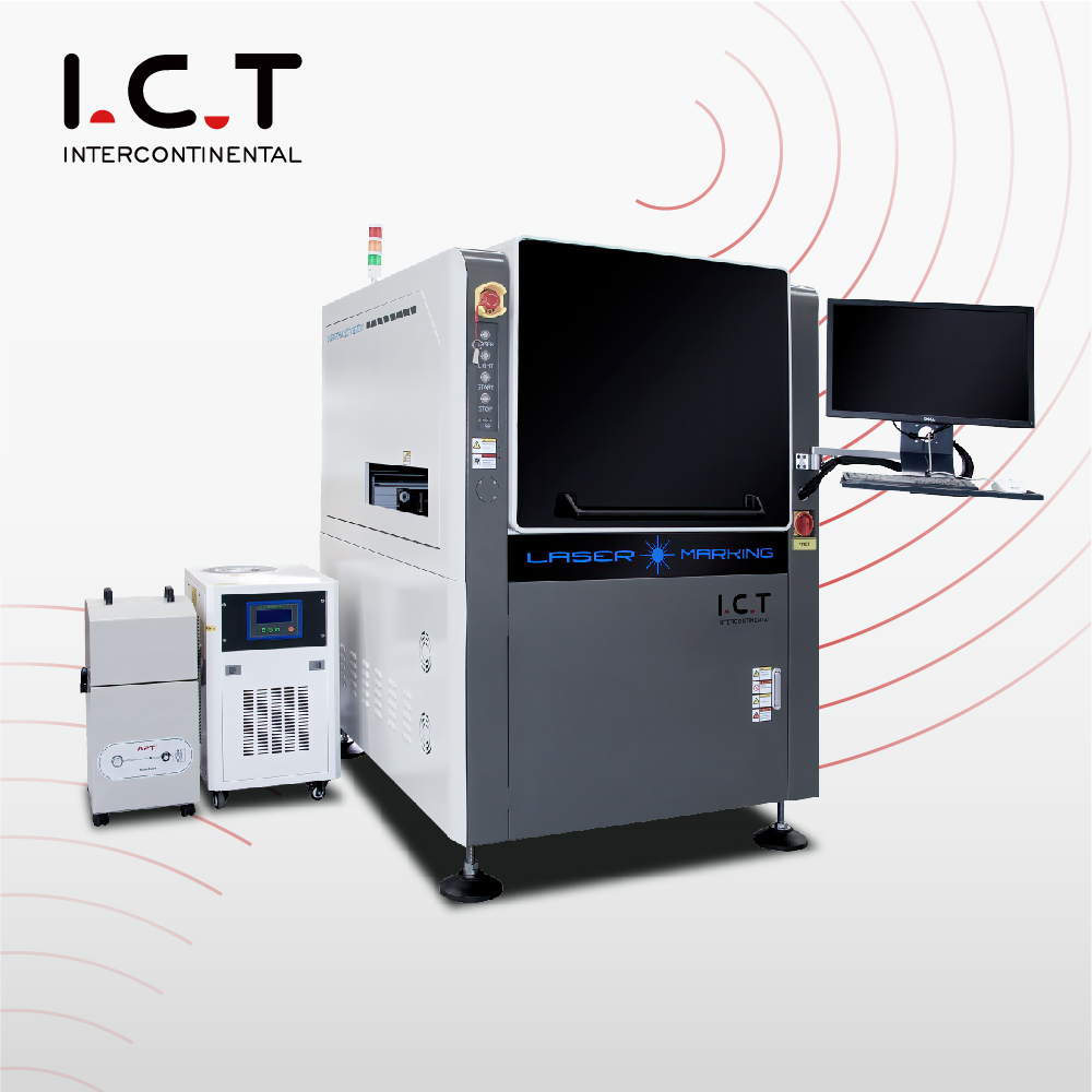 ICT |50w raycus 소형 데스크탑 3d 파이버 레이저 마킹 머신