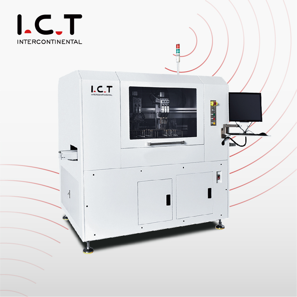I.C.T |Vision PCB 작동 중인 절단 라우터 스핀들 기계
