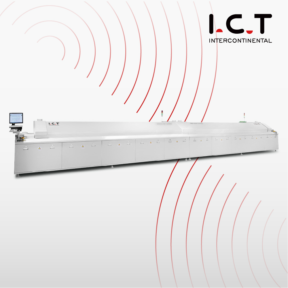 I.C.T |온도 테스트를 갖춘 무연 SMT 리플로우 오븐 기계, 리플로우 솔더링 오븐 SMT 장비 I Rison