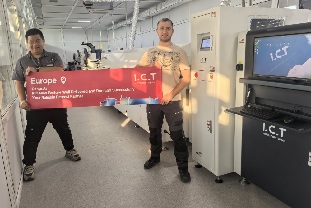 I.C.T 엔지니어들이 유럽에서 SMT 라인 설치를 성공적으로 완료했습니다.jpg