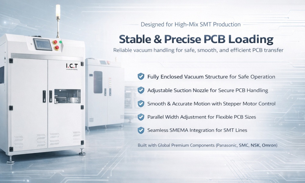 I.C.T PCB 탄창 진공 흡입 짐을 싣는 사람