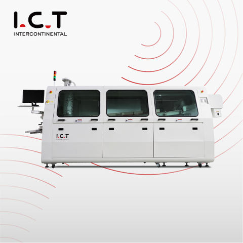 I.C.T |대형 PCB 부품용 플럭스를 사용하는 웨이브 솔더링 기계 